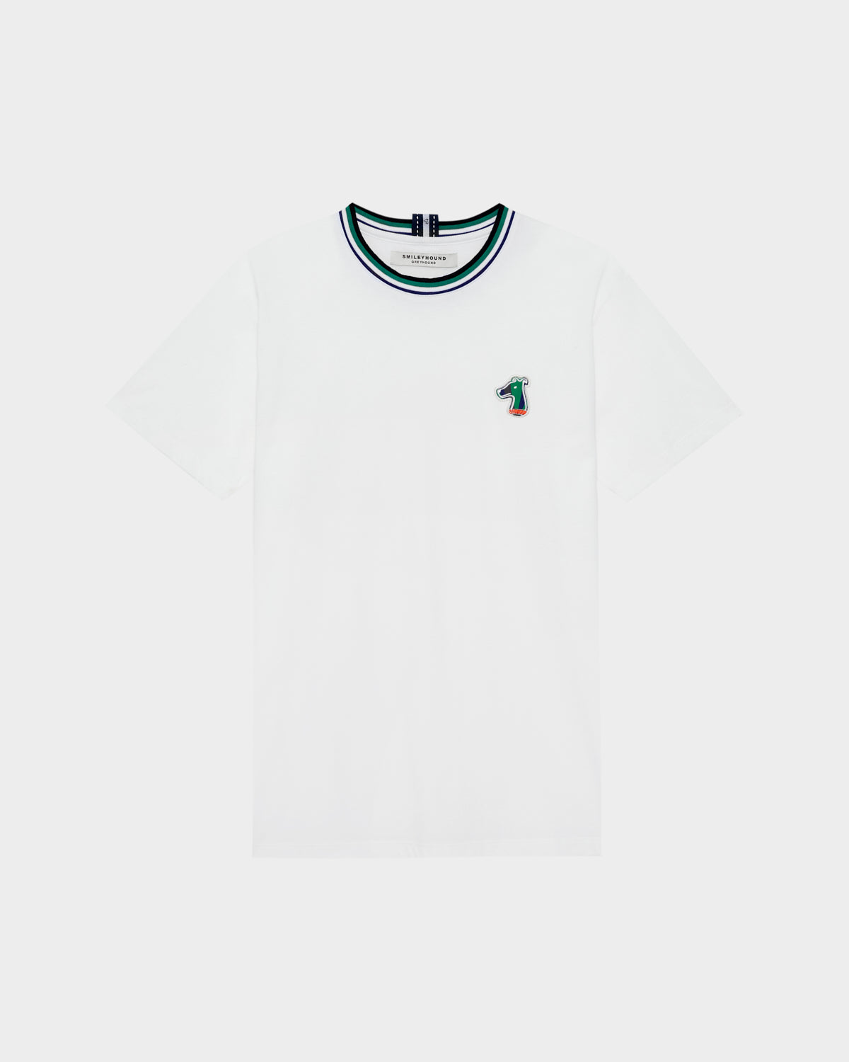 CLASSIC FIT STRIPED COLLAR T-SHIRT WITH LOGO EMBROIDERED