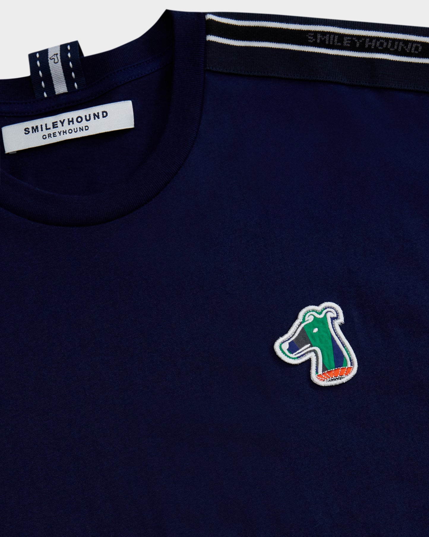 TAPE T-SHIRT WITH LOGO EMBROIDERED