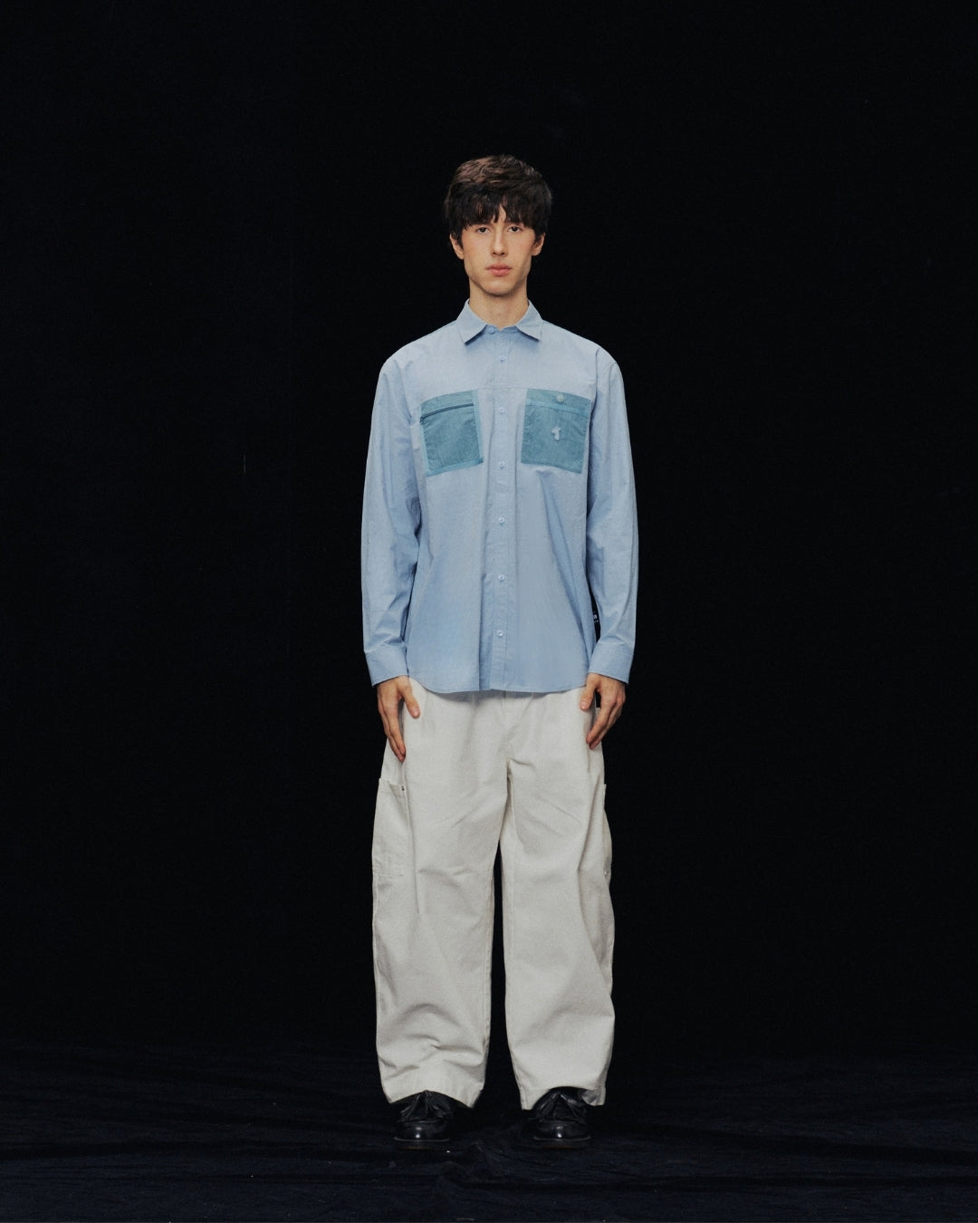GOODGATHER WORKWEAR SHIRT WITH CONTRAST POCKETS