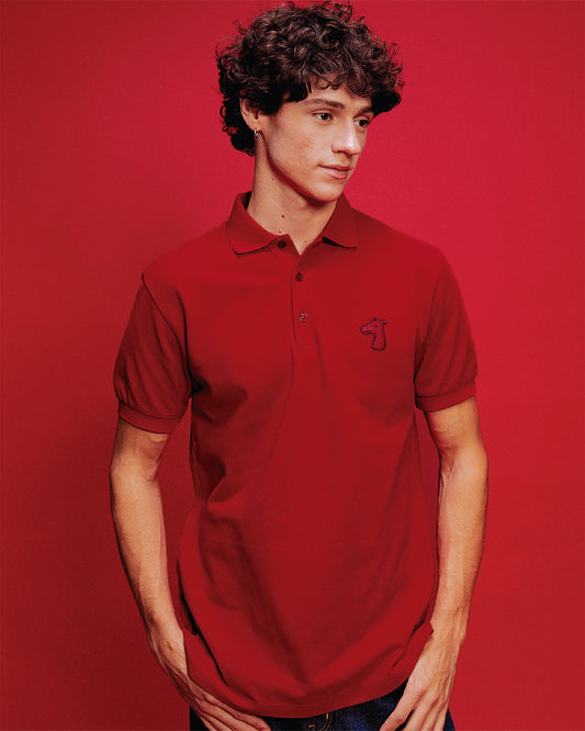 PIQUE POLO SHIRT WITH LOGO EMBROIDERED