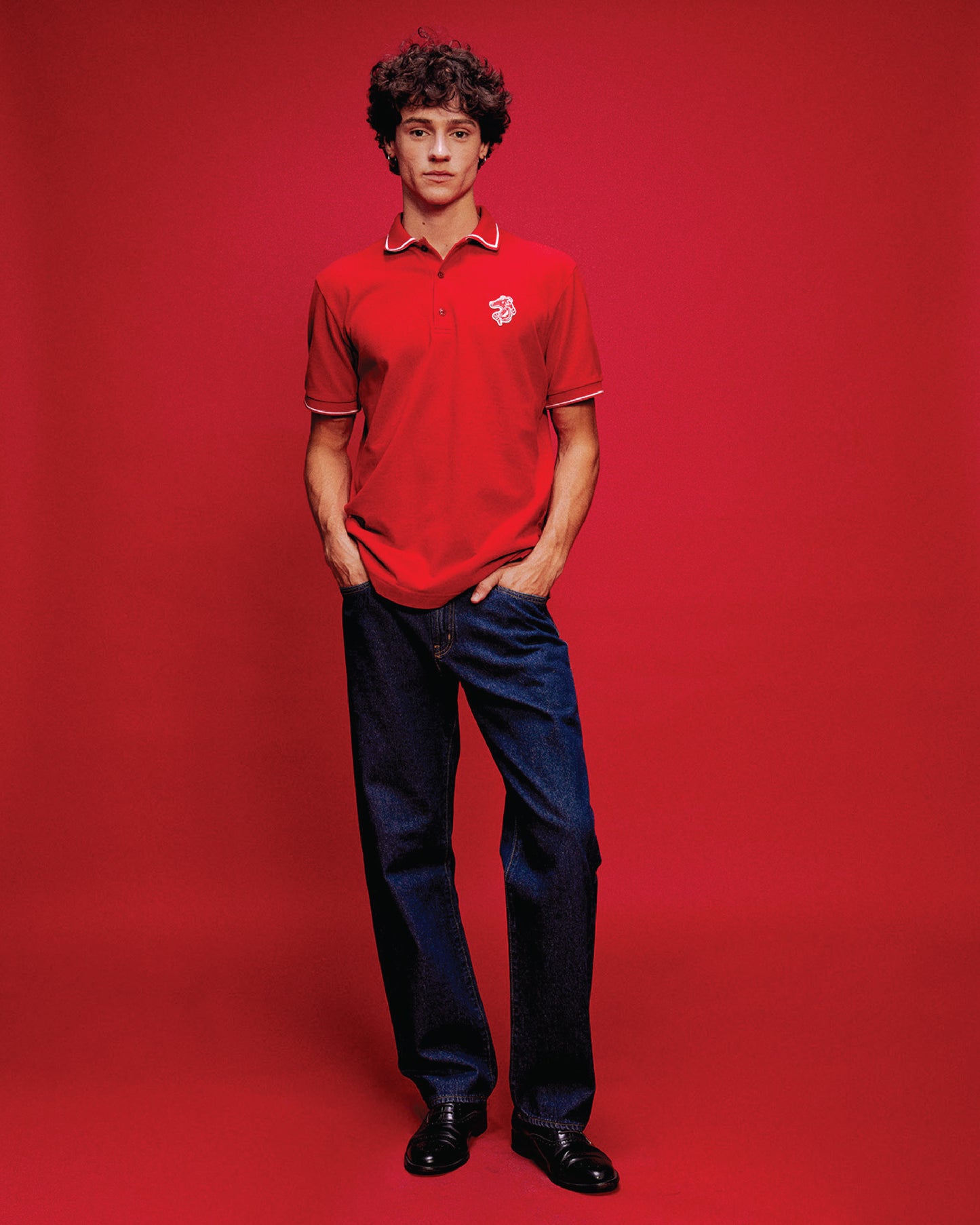 PIQUE POLO SHIRT WITH LOGO EMBROIDERED