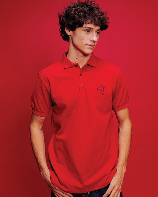 PIQUE POLO SHIRT WITH LOGO EMBROIDERED