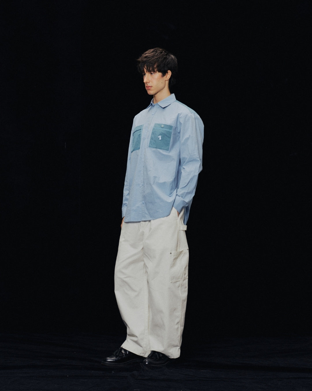 GOODGATHER WORKWEAR SHIRT WITH CONTRAST POCKETS