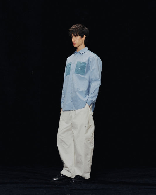 GOODGATHER WORKWEAR SHIRT WITH CONTRAST POCKETS