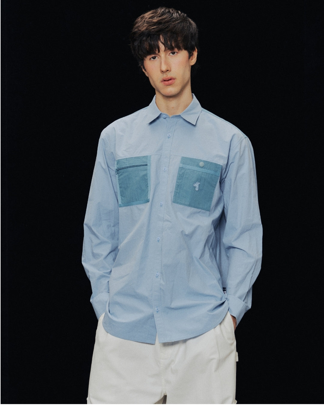 GOODGATHER WORKWEAR SHIRT WITH CONTRAST POCKETS