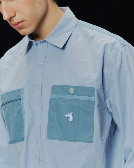 GOODGATHER WORKWEAR SHIRT WITH CONTRAST POCKETS