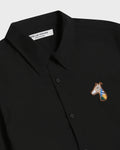 POPLIN SLIM SHIRT WITH LOGO EMBROIDERED