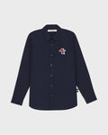 POPLIN SLIM SHIRT WITH LOGO EMBROIDERED