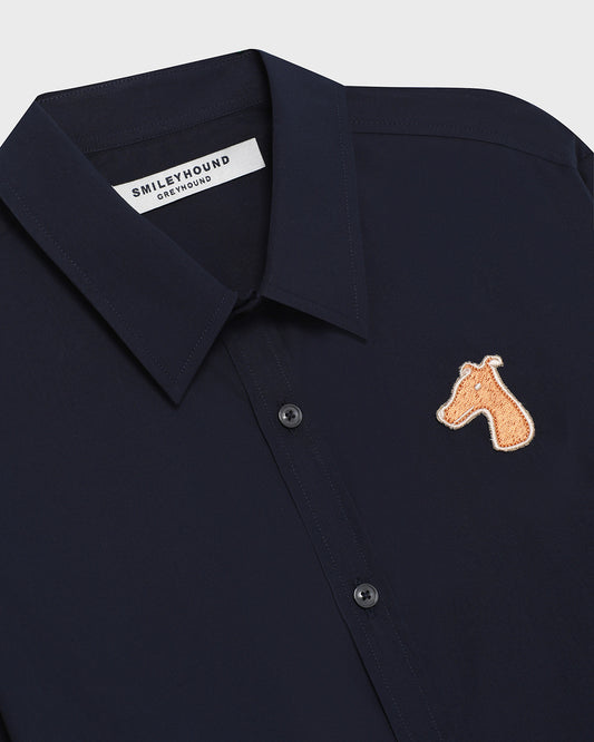 POPLIN SLIM SHIRT WITH LOGO EMBROIDERED