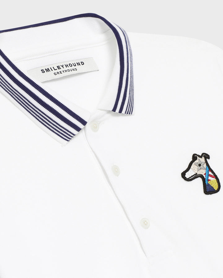 STRIPE COLLAR POLO SHIRT WITH LOGO EMBROIDERED