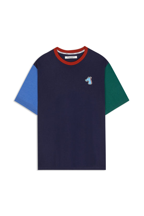 "SMILEYHOUND x LOUIS TAPE"  BOXY FIT COLOR BLOCK T-SHIRT