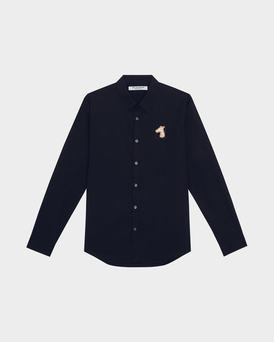 POPLIN REGULAR SHIRT WITH LOGO EMBROIDERED