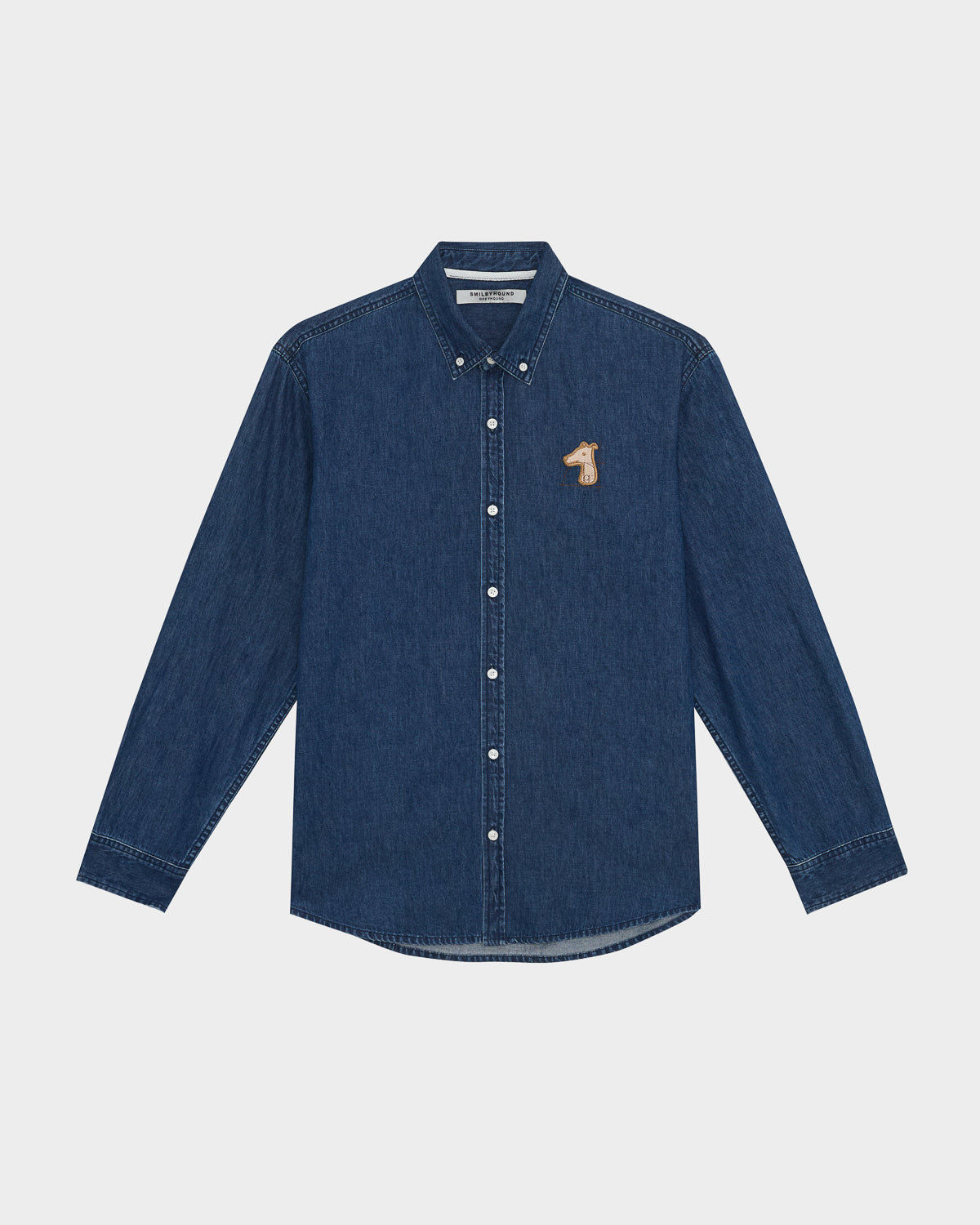 DENIM SHIRT WITH LOGO EMBROIDERED