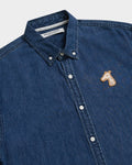 DENIM SHIRT WITH LOGO EMBROIDERED