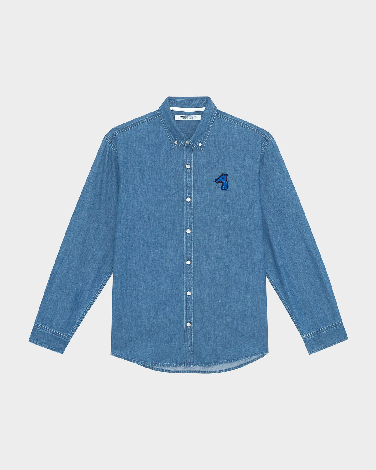 DENIM SHIRT WITH LOGO EMBROIDERED