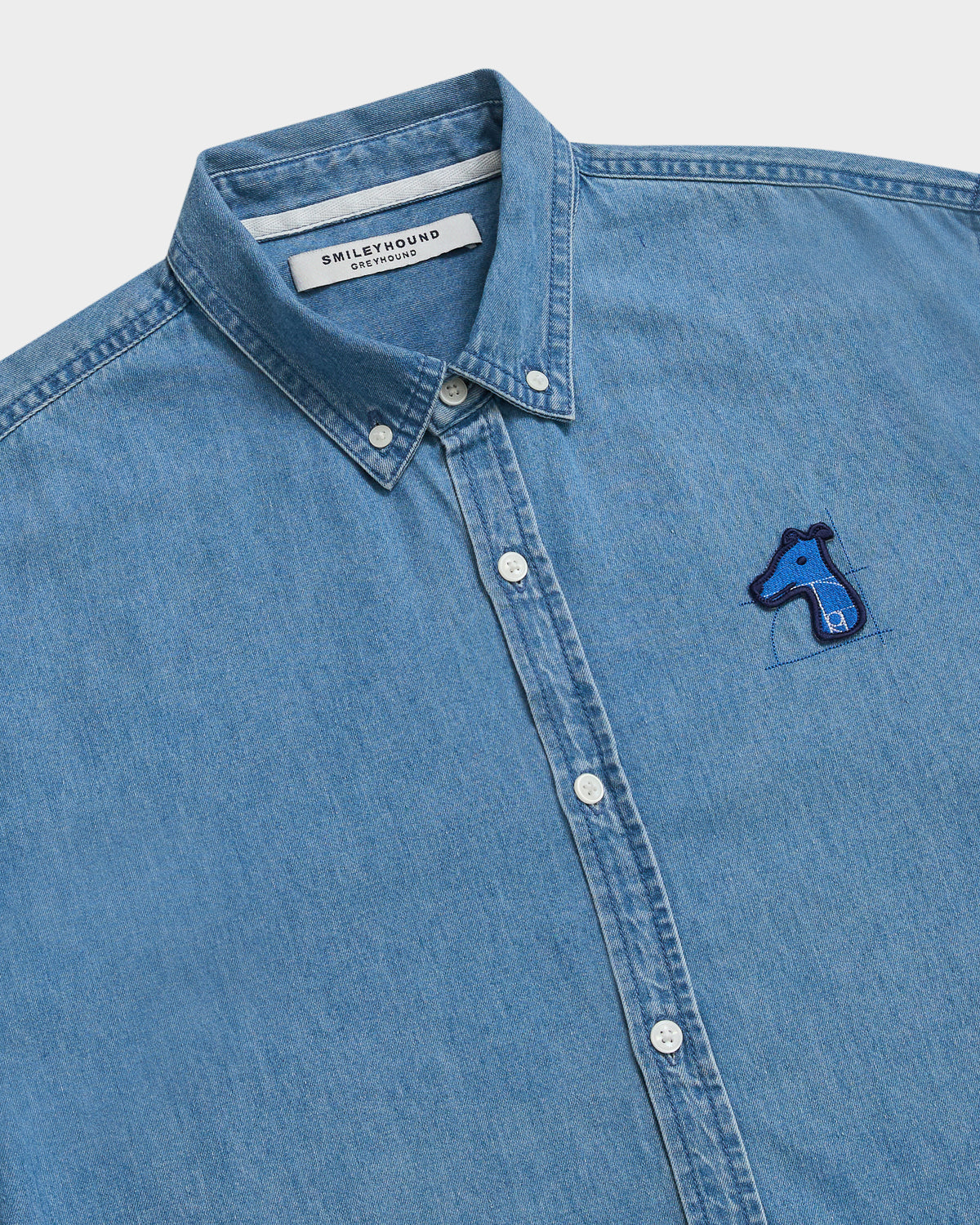 DENIM SHIRT WITH LOGO EMBROIDERED