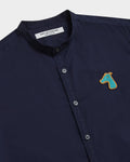 POPLIN SLIM SHIRT WITH LOGO EMBROIDERED