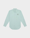 STRIPED POPLIN SLIM SHIRT WITH LOGO EMBROIDERED