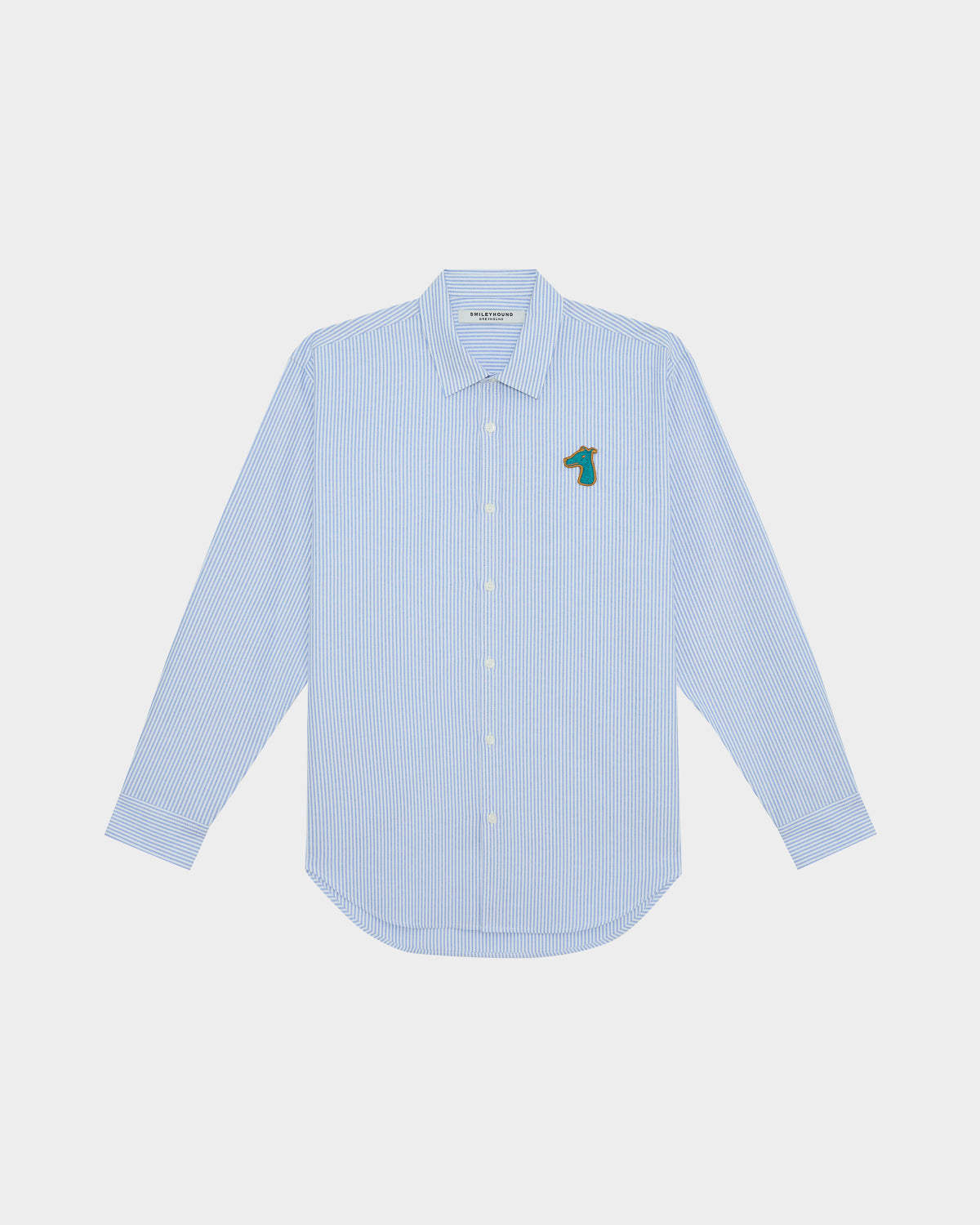 STRIPED POPLIN SLIM SHIRT WITH LOGO EMBROIDERED