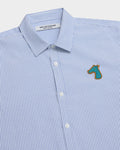 STRIPED POPLIN SLIM SHIRT WITH LOGO EMBROIDERED