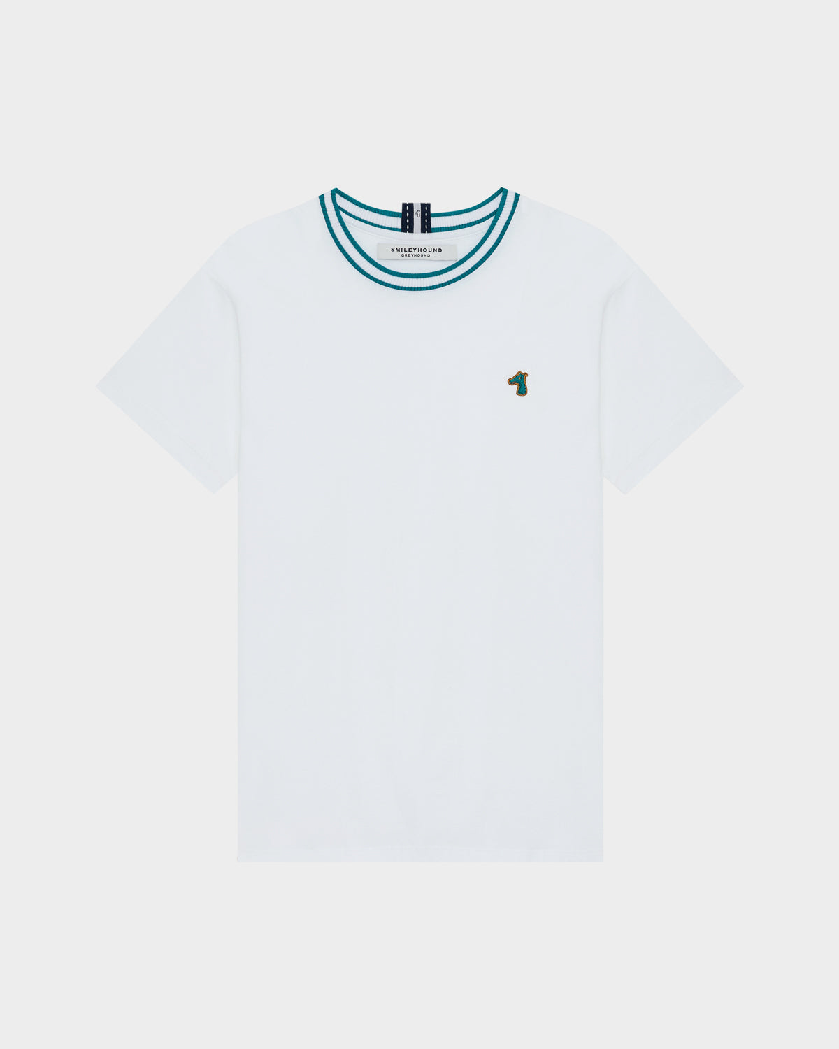 STRIPED COLLAR T-SHIRT WITH LOGO EMBROIDERED