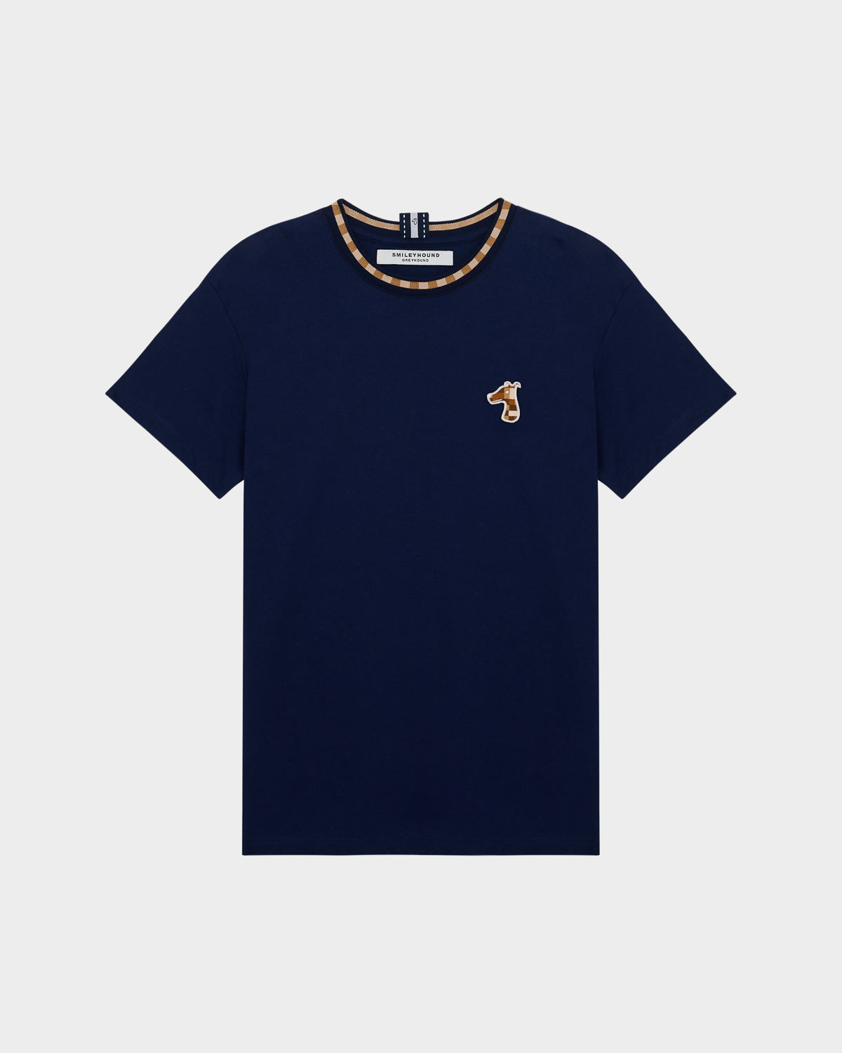 CONTRAST COLLAR T-SHIRT WITH LOGO EMBROIDERED