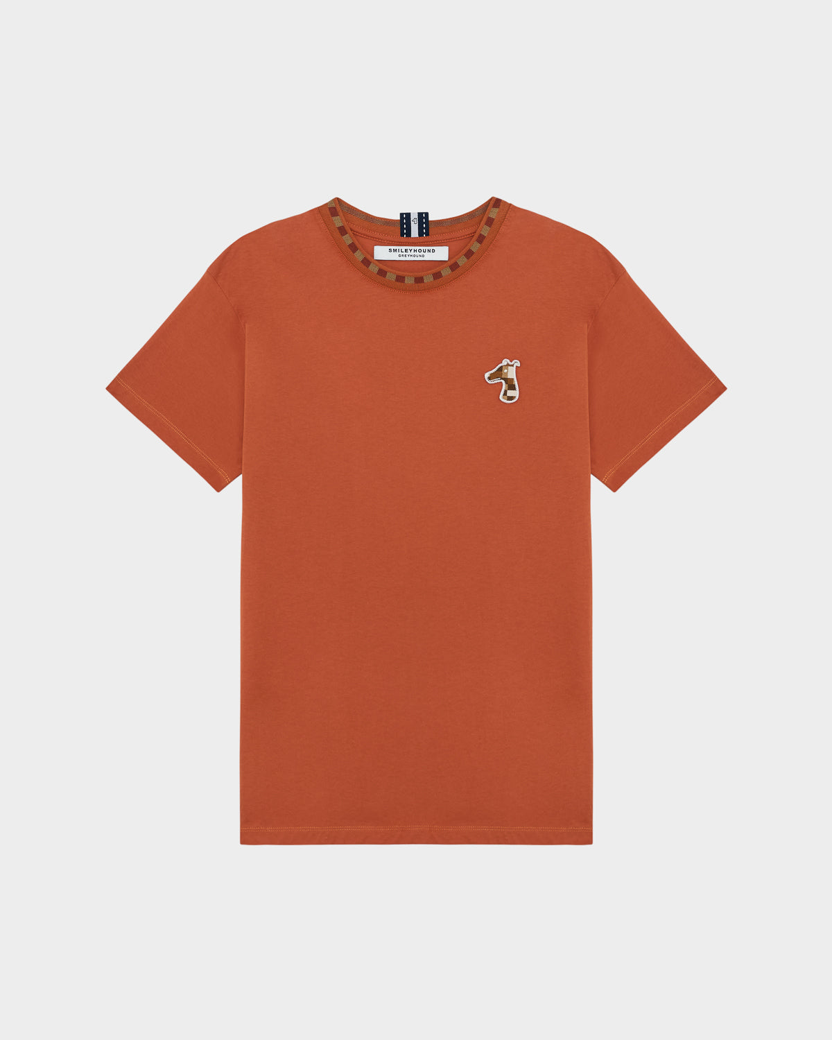 CONTRAST COLLAR T-SHIRT WITH LOGO EMBROIDERED