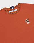 CONTRAST COLLAR T-SHIRT WITH LOGO EMBROIDERED