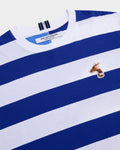 STRIPE T-SHIRT WITH LOGO EMBROIDERED