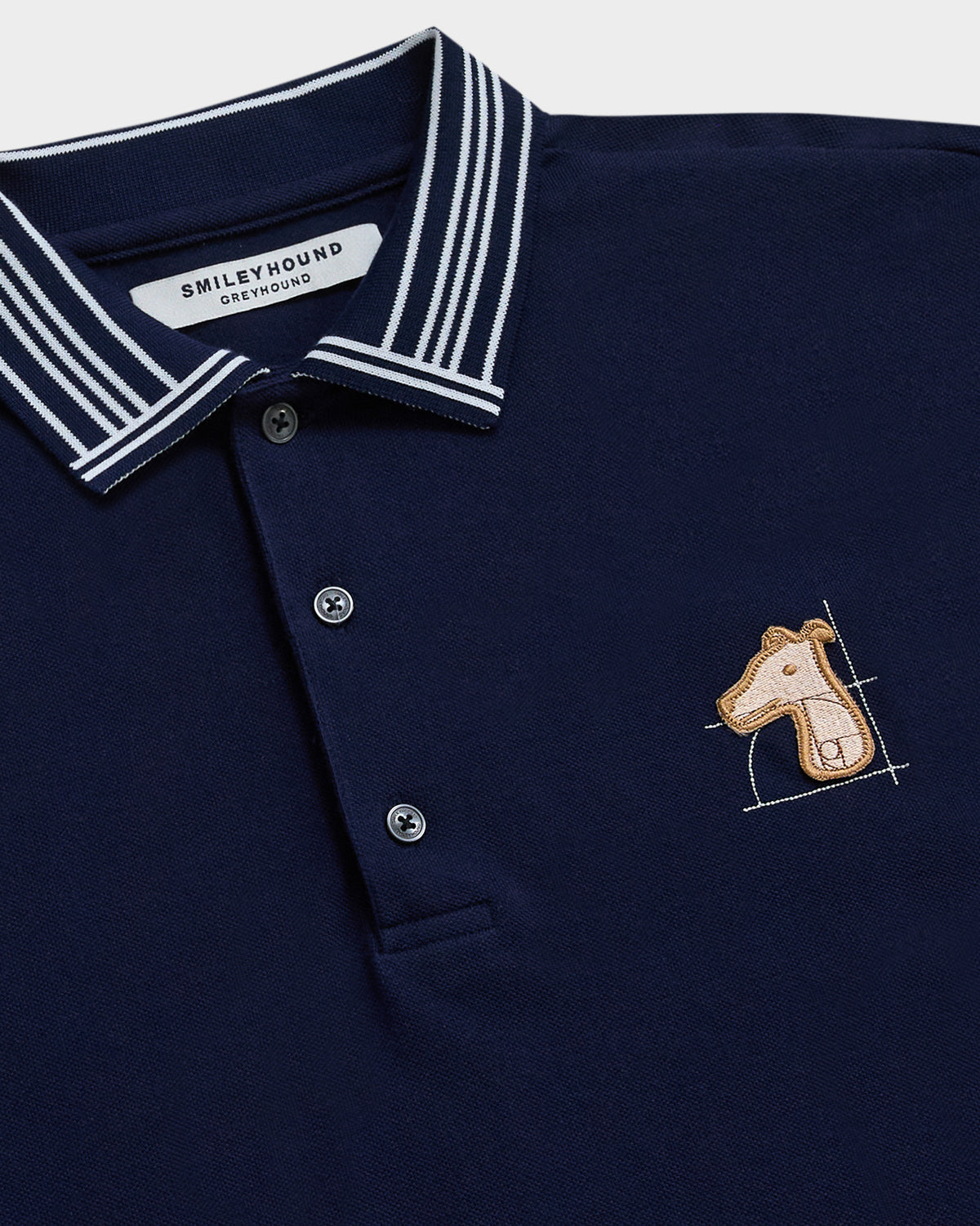 STRIPED COLLAR POLO SHIRT WITH LOGO EMBROIDERED