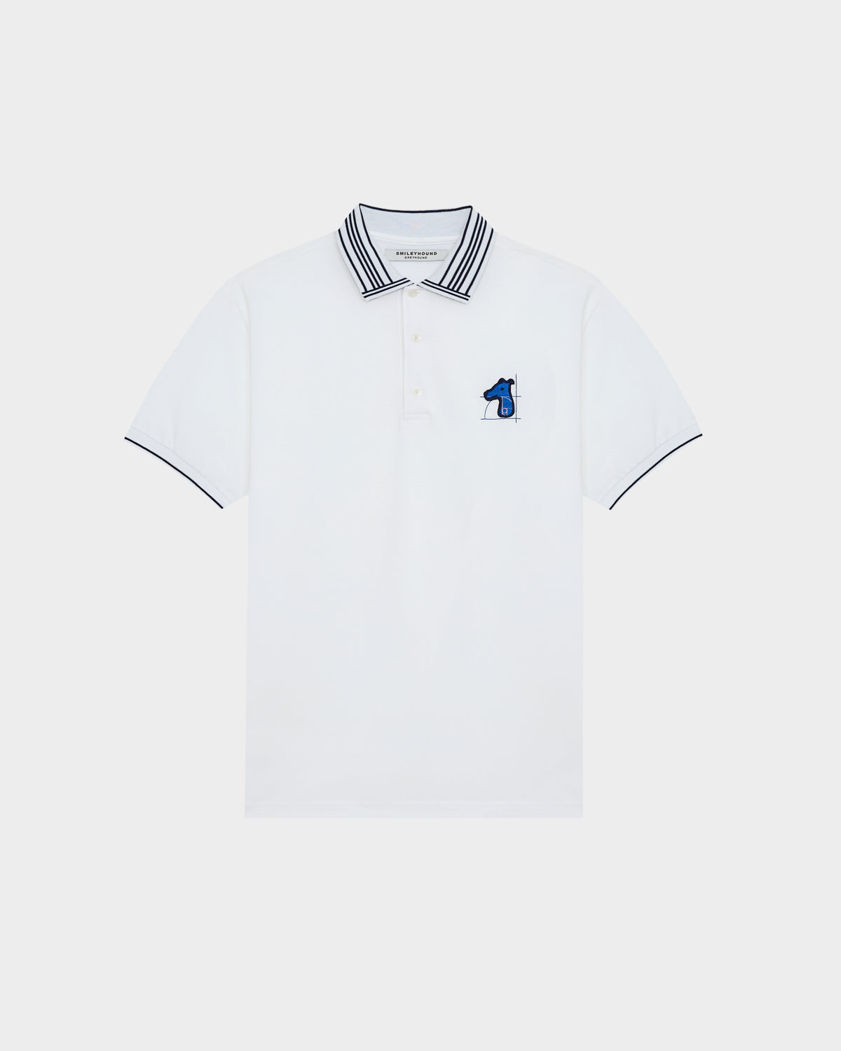 STRIPED COLLAR POLO SHIRT WITH LOGO EMBROIDERED