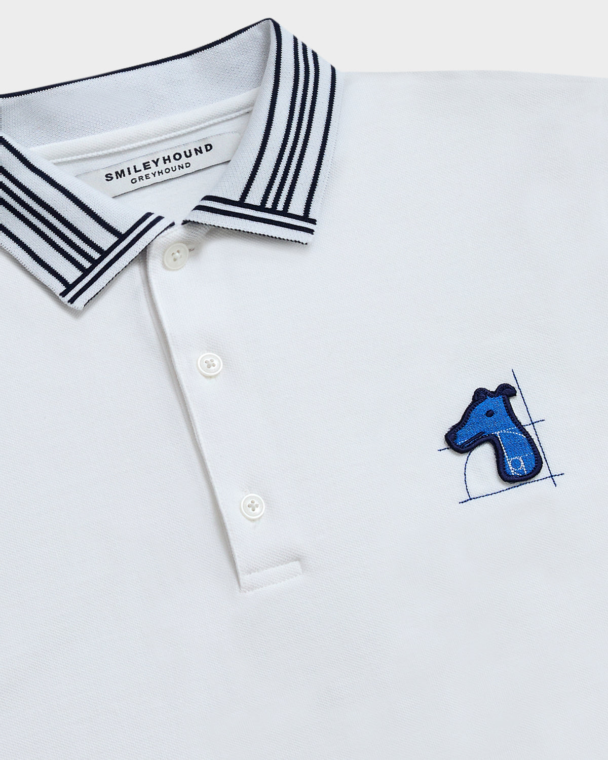 STRIPED COLLAR POLO SHIRT WITH LOGO EMBROIDERED