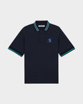 STRIP DETAILED POLO SHIRT WITH LOGO EMBROIDERED