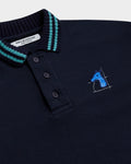 STRIP DETAILED POLO SHIRT WITH LOGO EMBROIDERED