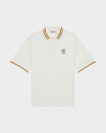 STRIP DETAILED POLO SHIRT WITH LOGO EMBROIDERED