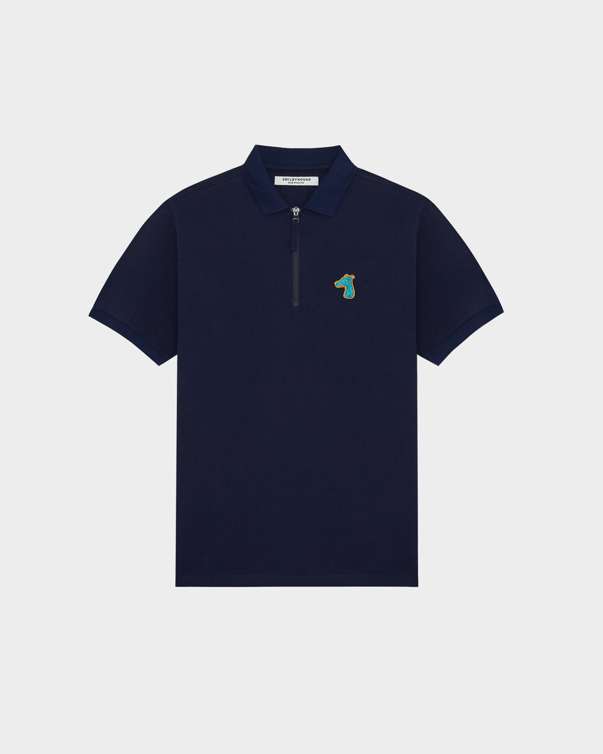 ZIP POLO SHIRT WITH LOGO EMBROIDERED