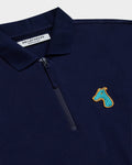 ZIP POLO SHIRT WITH LOGO EMBROIDERED