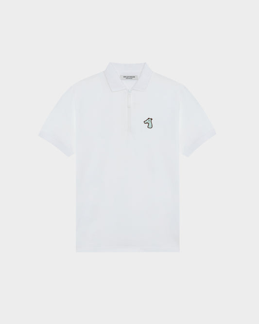 ZIP POLO SHIRT WITH LOGO EMBROIDERED