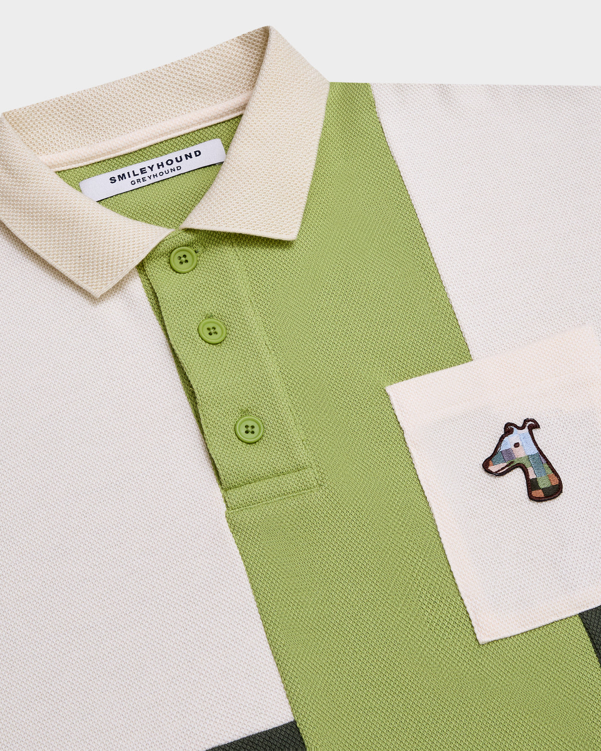 BOXY FIT COLOR-BLOCK POLO SHIRT WITH LOGO EMBROIDERED