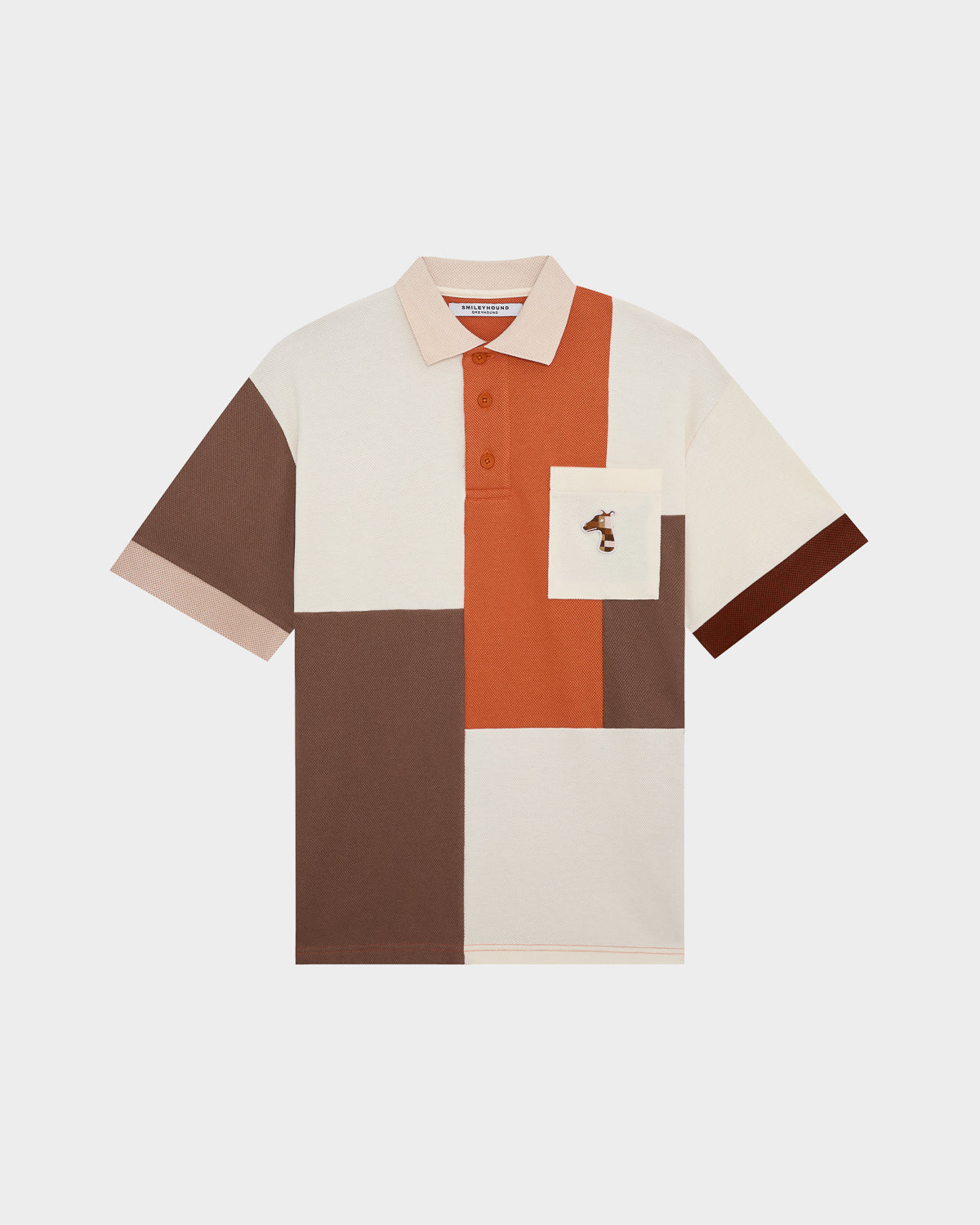 BOXY FIT COLOR-BLOCK POLO SHIRT WITH LOGO EMBROIDERED