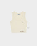 RIB KNIT TANK TOP WITH LOGO EMBROIDERED