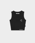 RIB KNIT TANK TOP WITH LOGO EMBROIDERED