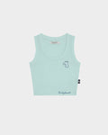 RIB KNIT TANK TOP WITH LOGO EMBROIDERED