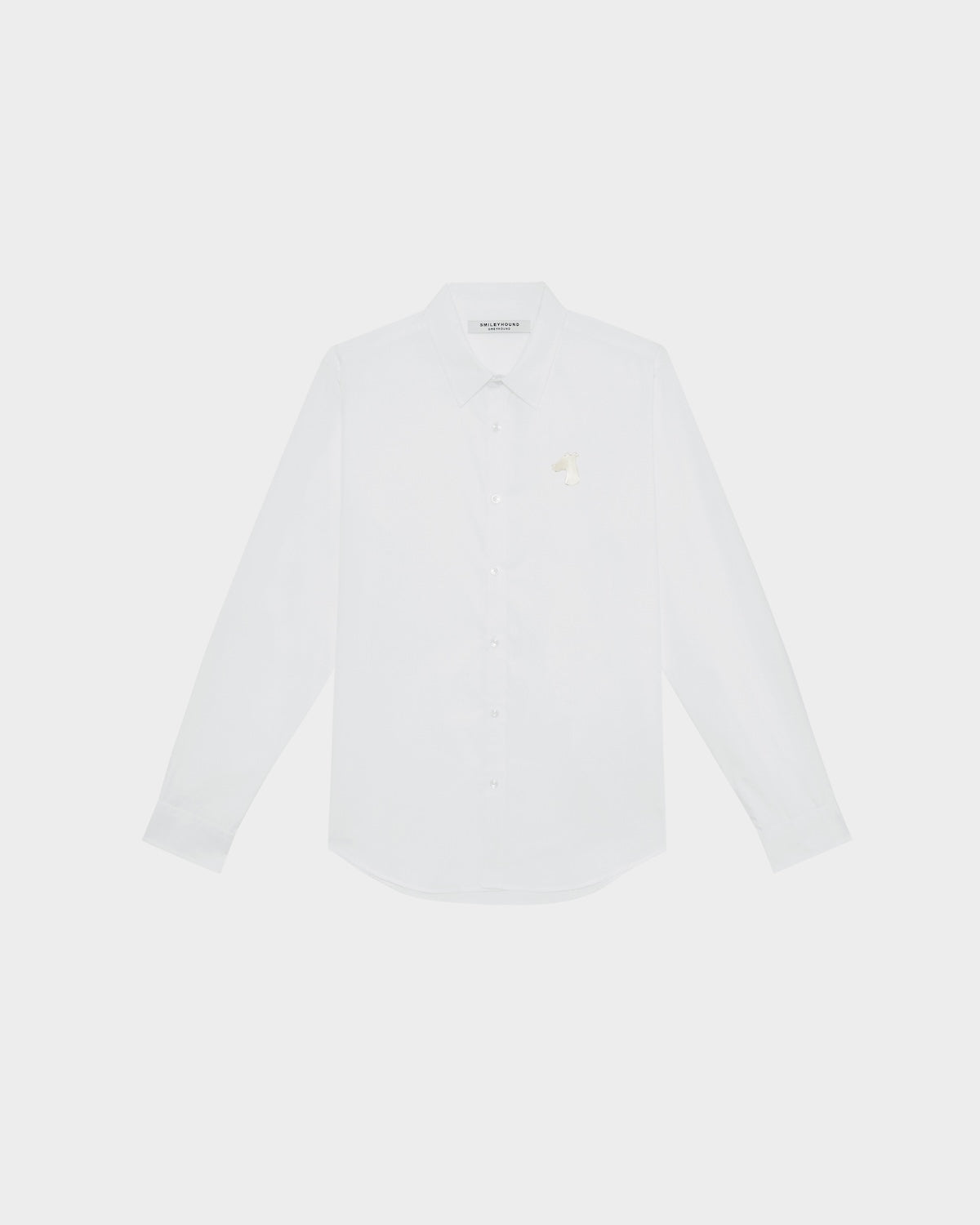 POPLIN SLIM SHIRT WITH LOGO ALUMINIUM
