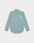 STRIPED-POPLIN REGULAR SHIRT WITH BOLD LOGO