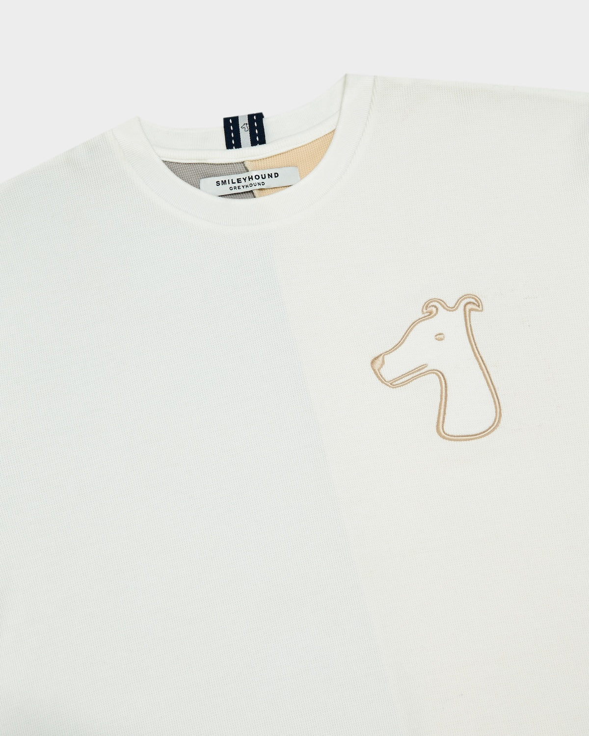 WAFFLE JERSEY LOOSE FIT T-SHIRT WITH LOGO EMBROIDERED