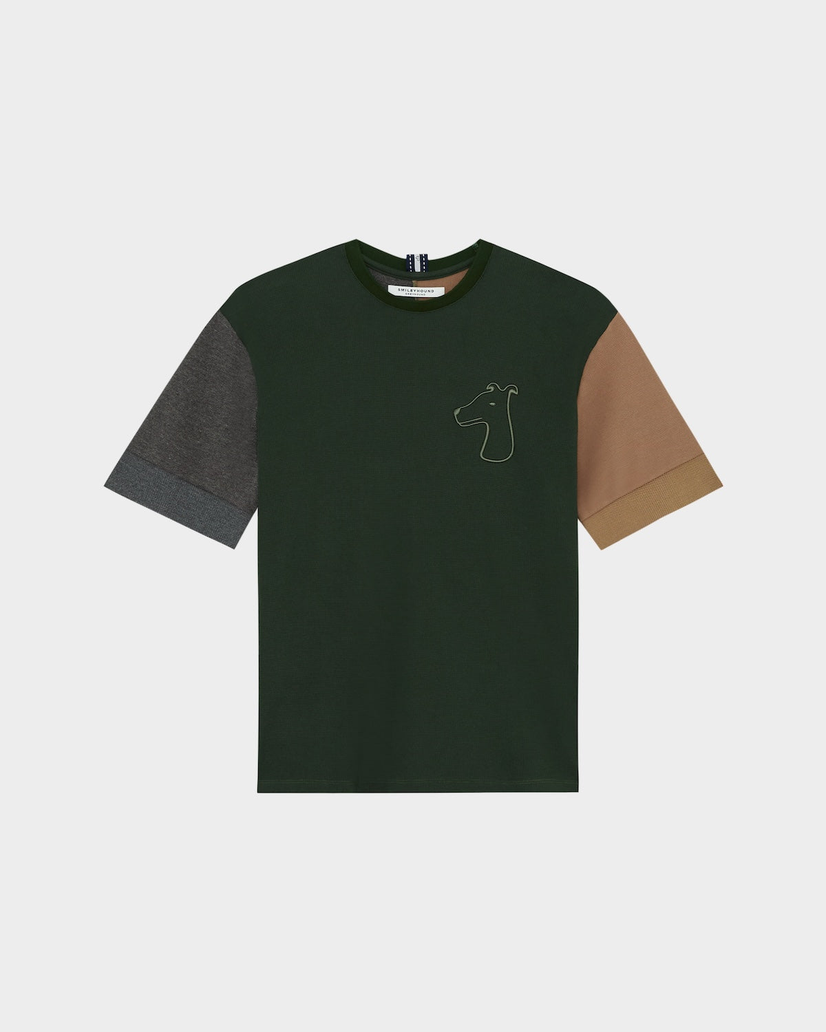 WAFFLE JERSEY LOOSE FIT T-SHIRT WITH LOGO EMBROIDERED