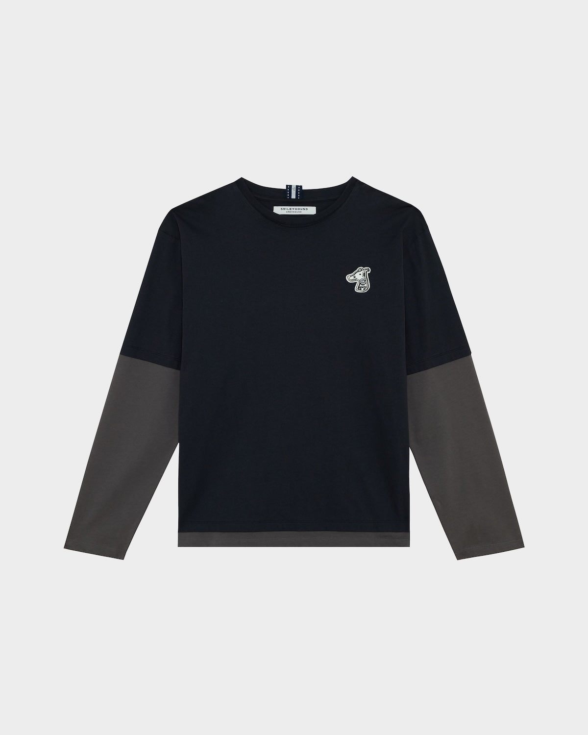 DOUBLE LAYERED LONG-SLEEVE T-SHIRT WITH LOGO EMBROIDERED