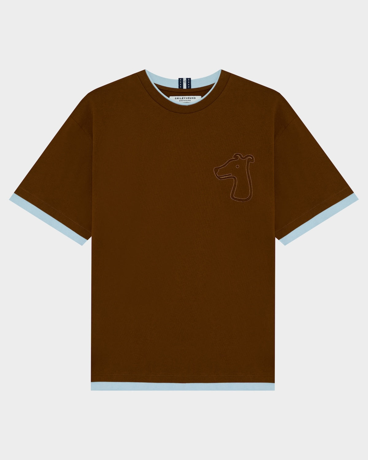 DOUBLE LAYERED T-SHIRT WITH LOGO EMBROIDERED