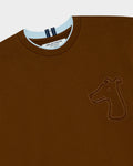 DOUBLE LAYERED T-SHIRT WITH LOGO EMBROIDERED